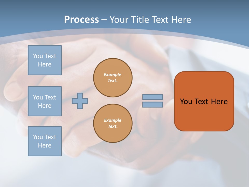 Two People Shaking Hands Over A Blue Background PowerPoint Template