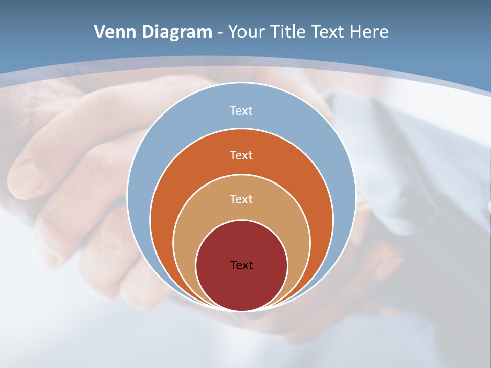 Two People Shaking Hands Over A Blue Background PowerPoint Template