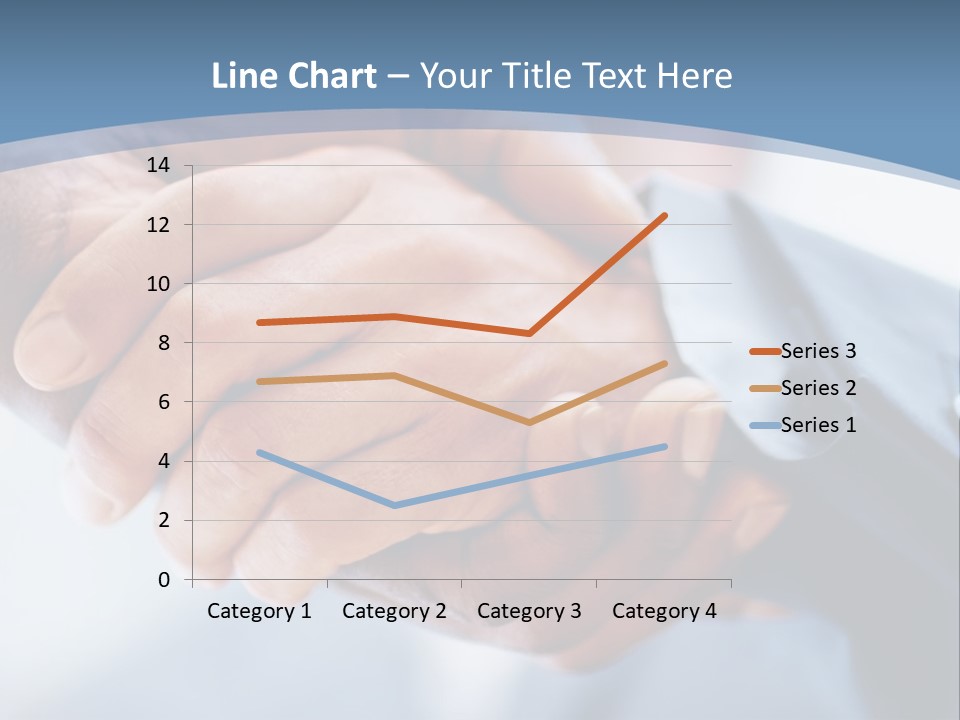 Two People Shaking Hands Over A Blue Background PowerPoint Template