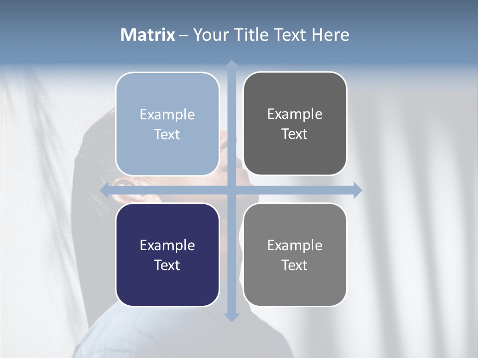 A Man In A Blue Shirt Is Looking Up PowerPoint Template