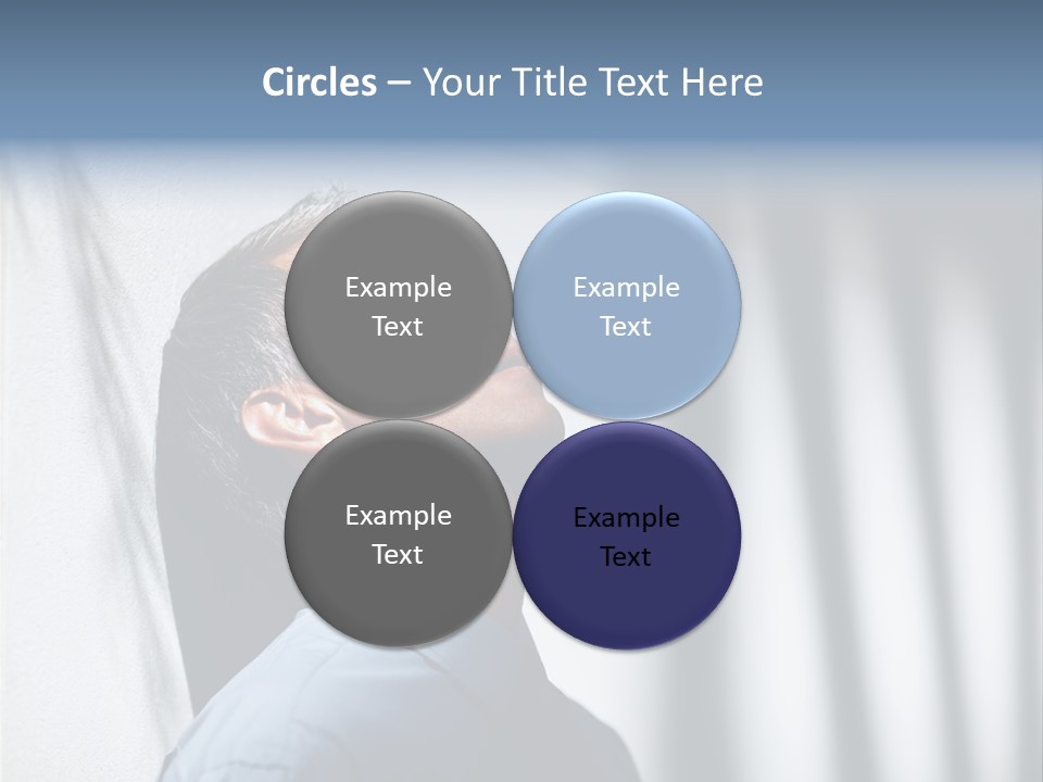 A Man In A Blue Shirt Is Looking Up PowerPoint Template