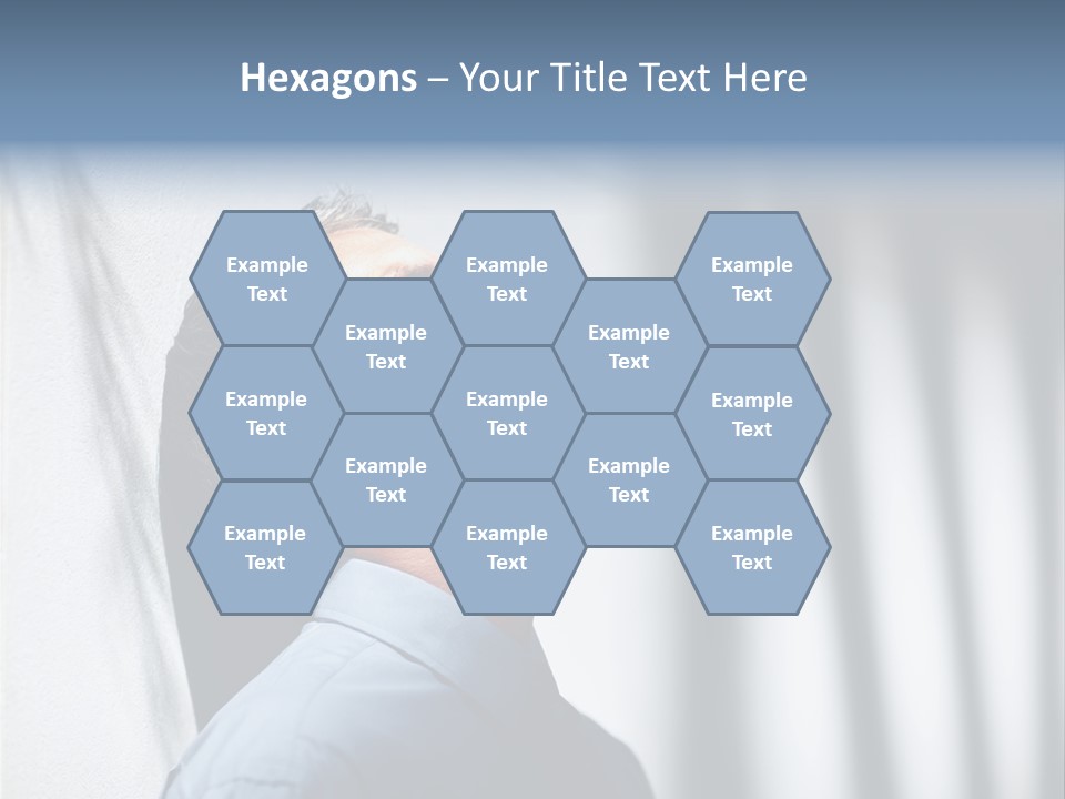 A Man In A Blue Shirt Is Looking Up PowerPoint Template