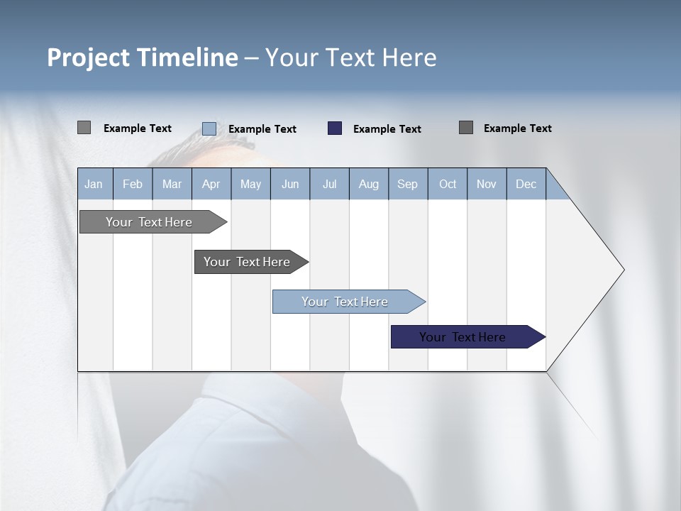 A Man In A Blue Shirt Is Looking Up PowerPoint Template