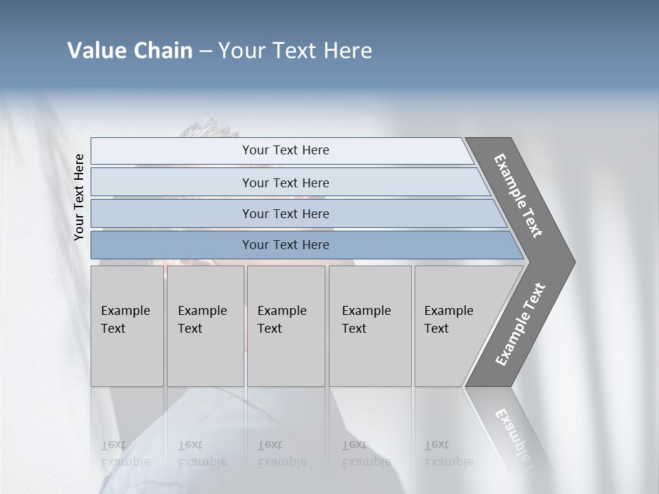 A Man In A Blue Shirt Is Looking Up PowerPoint Template