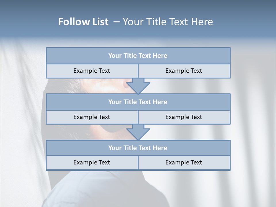 A Man In A Blue Shirt Is Looking Up PowerPoint Template