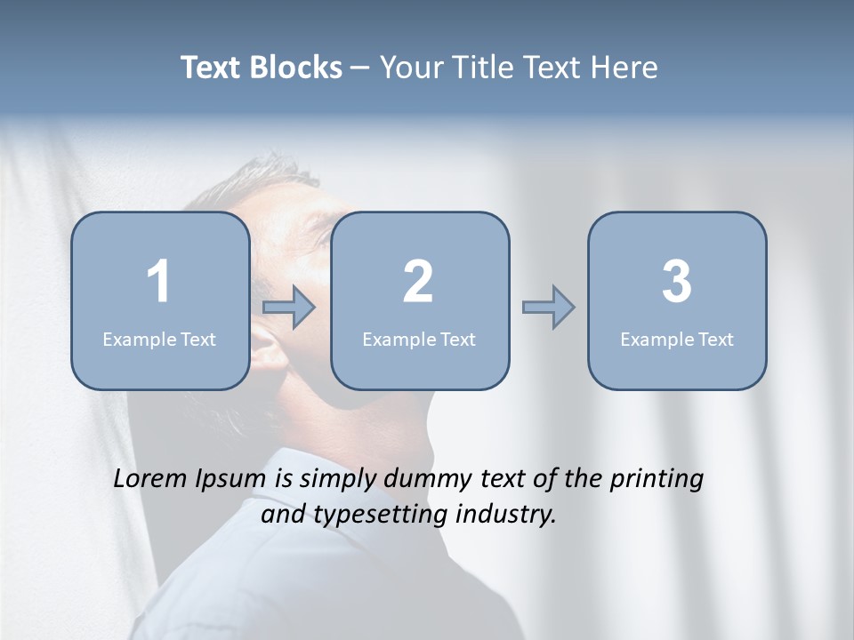 A Man In A Blue Shirt Is Looking Up PowerPoint Template