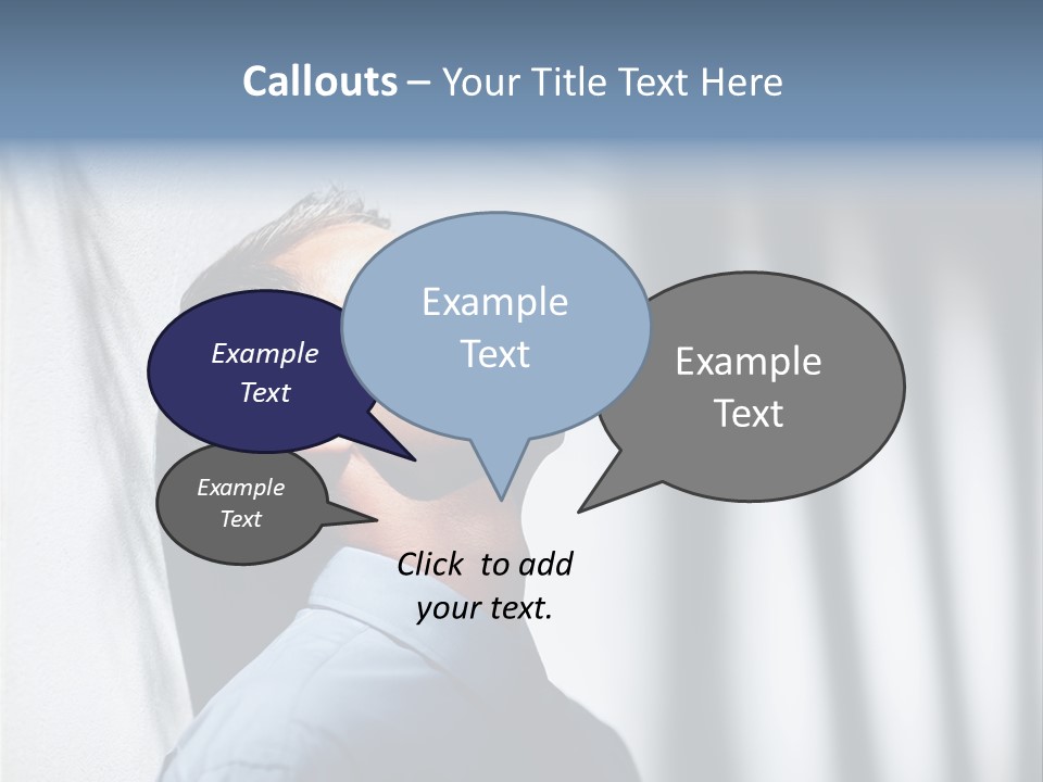 A Man In A Blue Shirt Is Looking Up PowerPoint Template