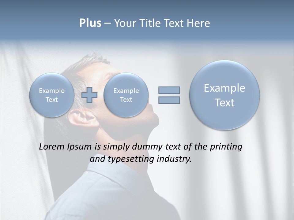 A Man In A Blue Shirt Is Looking Up PowerPoint Template