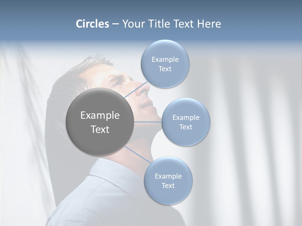 A Man In A Blue Shirt Is Looking Up PowerPoint Template