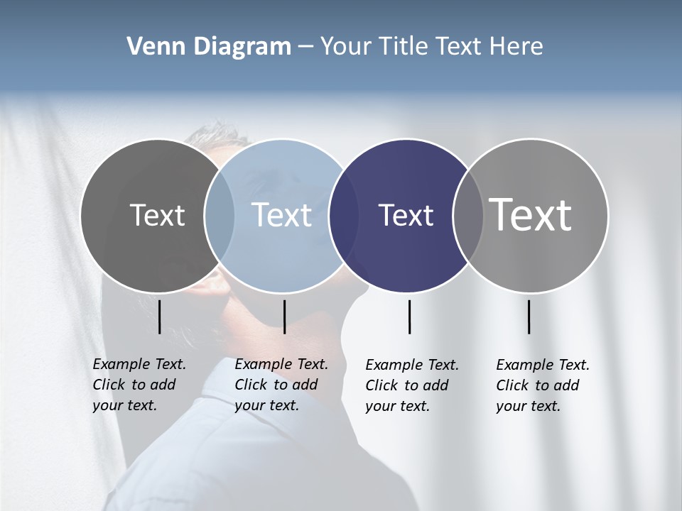 A Man In A Blue Shirt Is Looking Up PowerPoint Template