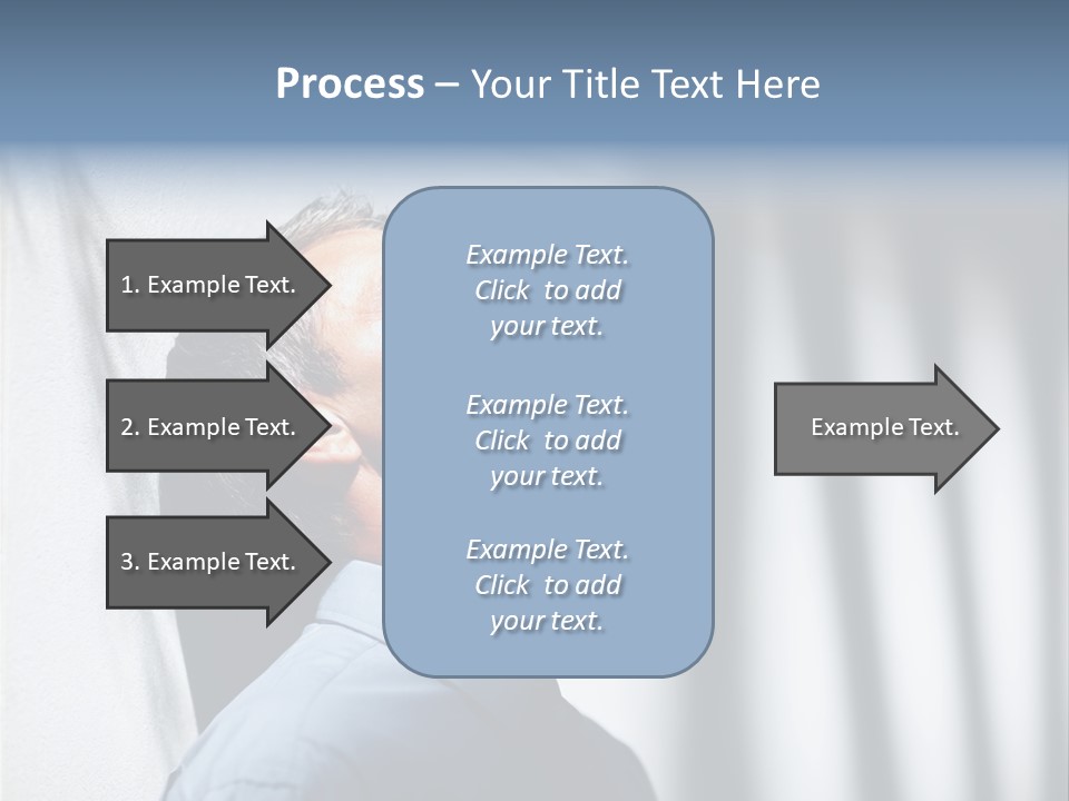 A Man In A Blue Shirt Is Looking Up PowerPoint Template
