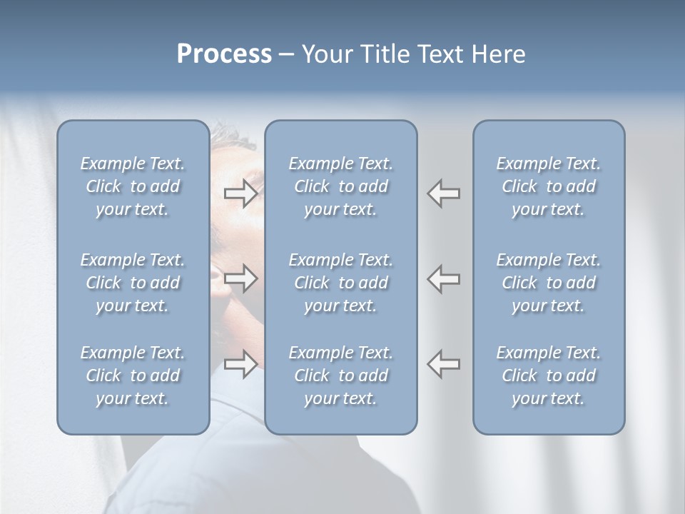 A Man In A Blue Shirt Is Looking Up PowerPoint Template