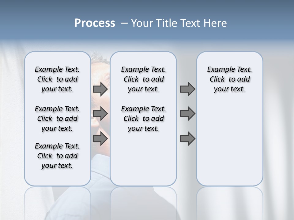 A Man In A Blue Shirt Is Looking Up PowerPoint Template