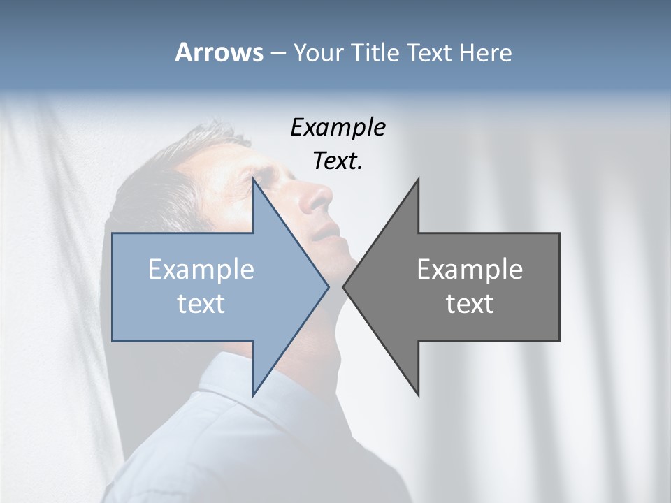 A Man In A Blue Shirt Is Looking Up PowerPoint Template