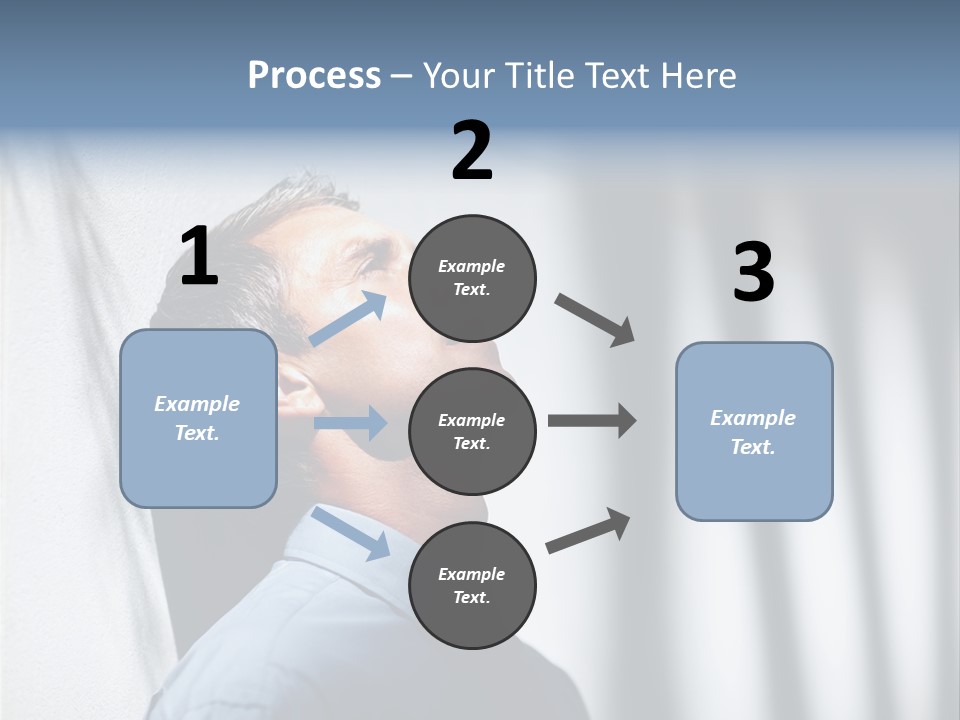 A Man In A Blue Shirt Is Looking Up PowerPoint Template