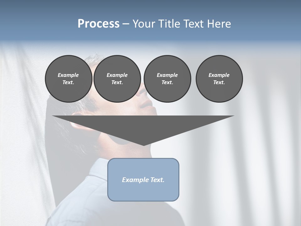 A Man In A Blue Shirt Is Looking Up PowerPoint Template