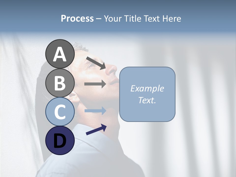 A Man In A Blue Shirt Is Looking Up PowerPoint Template