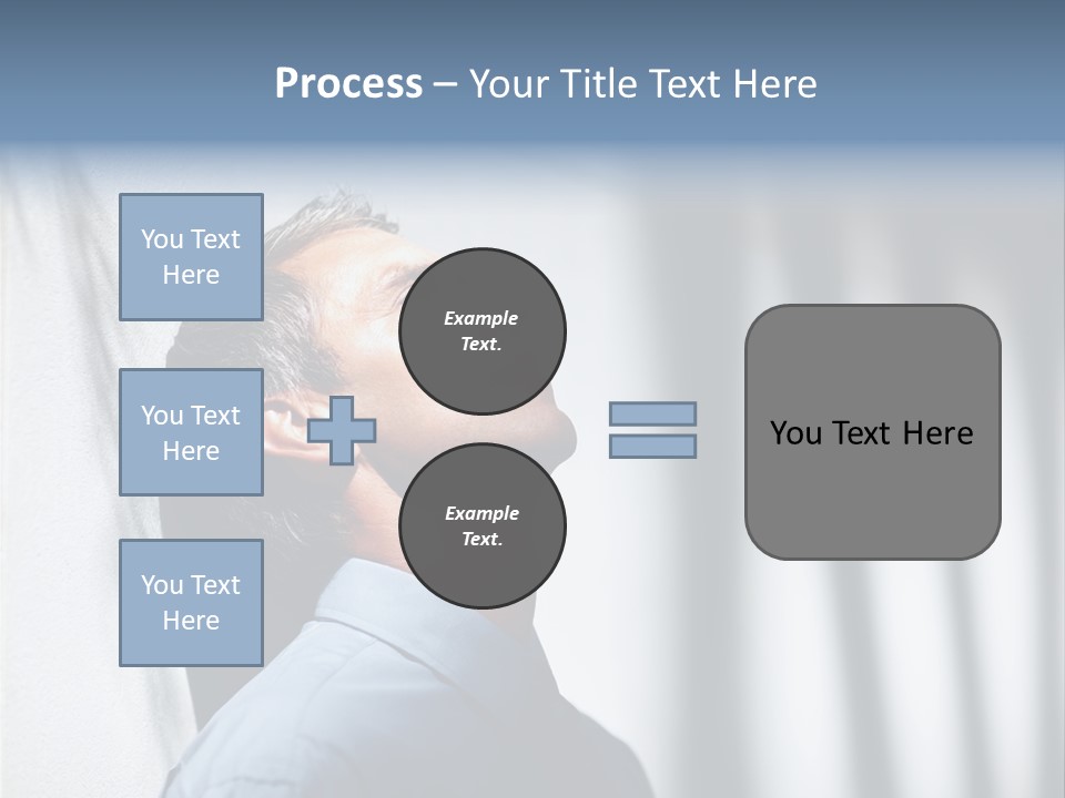 A Man In A Blue Shirt Is Looking Up PowerPoint Template