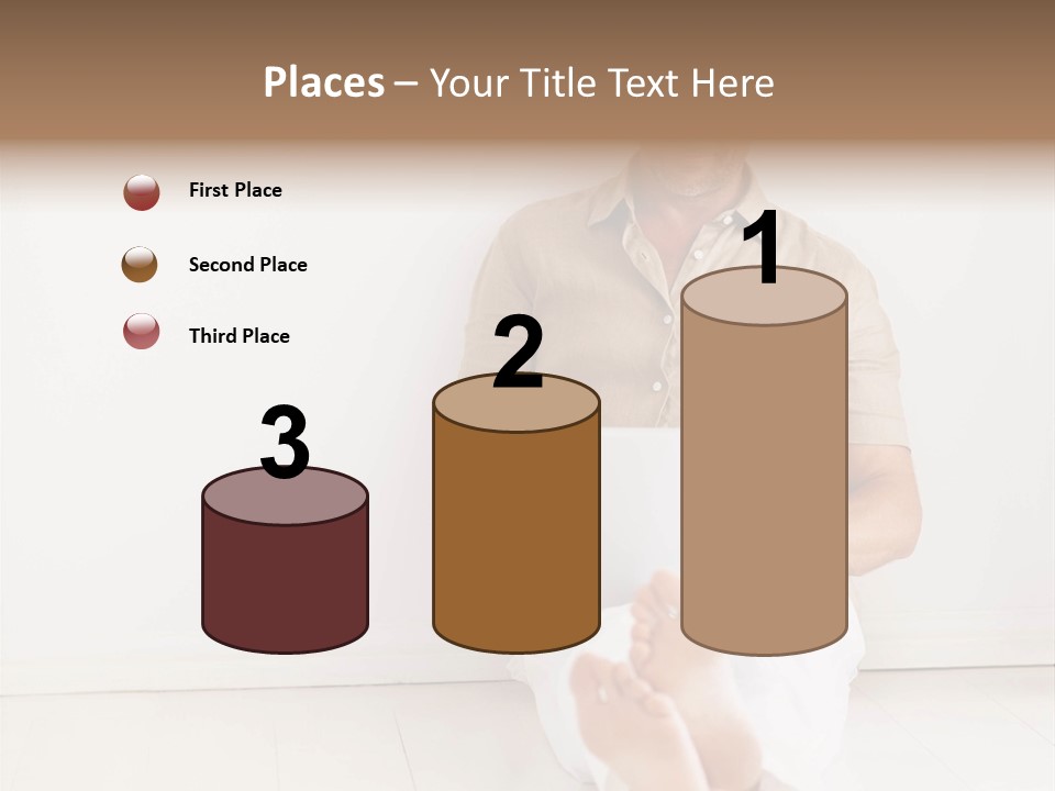 Wet Plastic Bucket With Cleaning Supplies Isolated On White Background PowerPoint Template