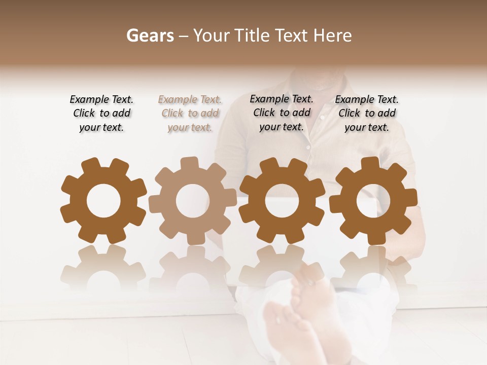 Wet Plastic Bucket With Cleaning Supplies Isolated On White Background PowerPoint Template