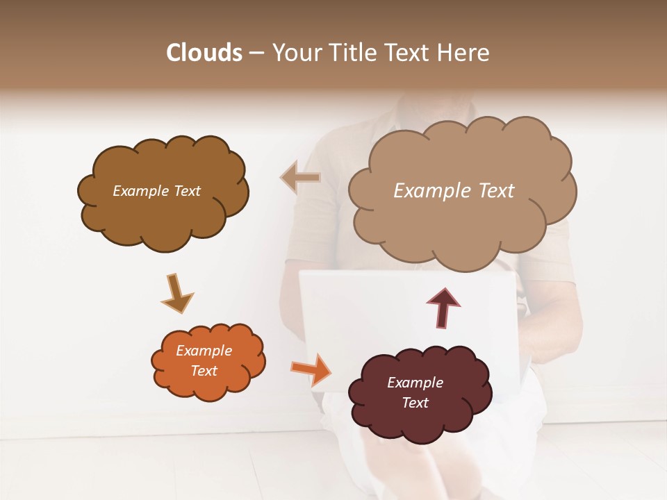 Wet Plastic Bucket With Cleaning Supplies Isolated On White Background PowerPoint Template