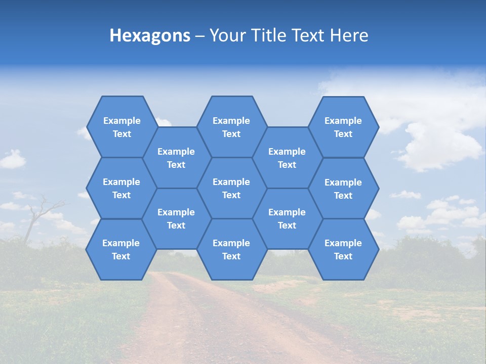 Red Dirt Road On Massai Mara, Kenya, Africa. PowerPoint Template