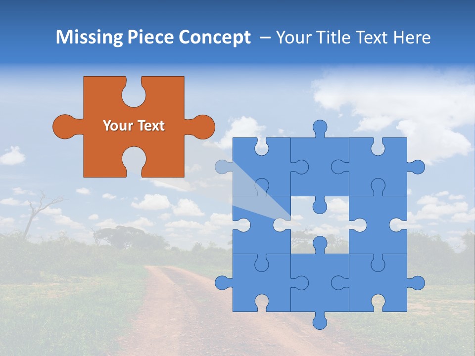 Red Dirt Road On Massai Mara, Kenya, Africa. PowerPoint Template