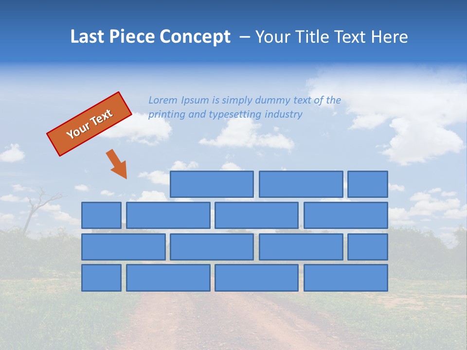 Red Dirt Road On Massai Mara, Kenya, Africa. PowerPoint Template