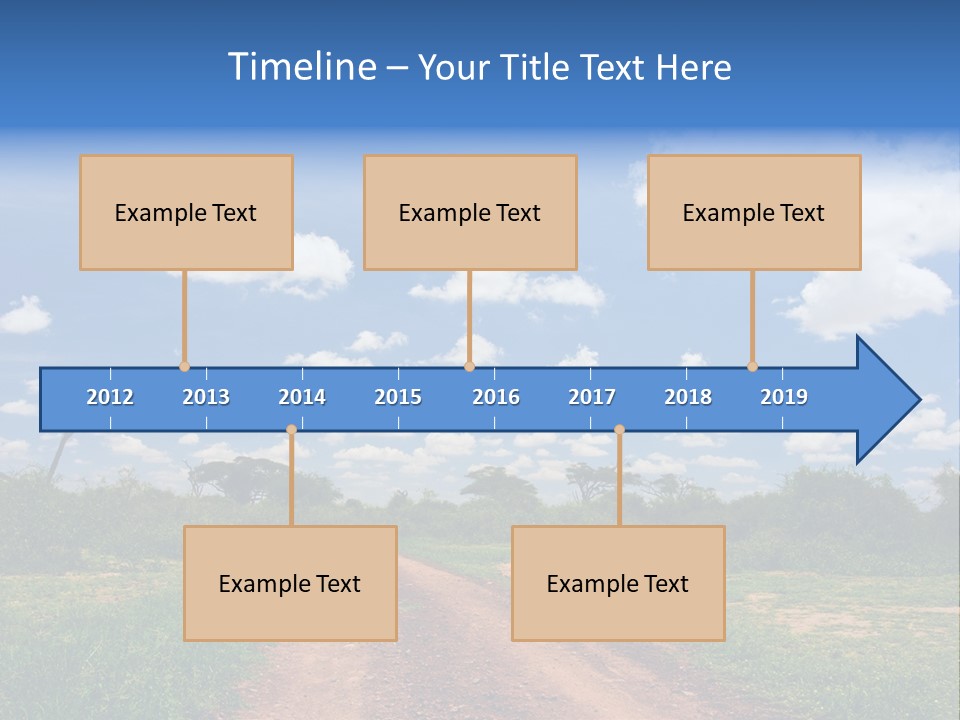 Red Dirt Road On Massai Mara, Kenya, Africa. PowerPoint Template