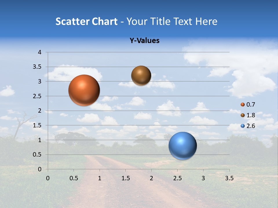 Red Dirt Road On Massai Mara, Kenya, Africa. PowerPoint Template