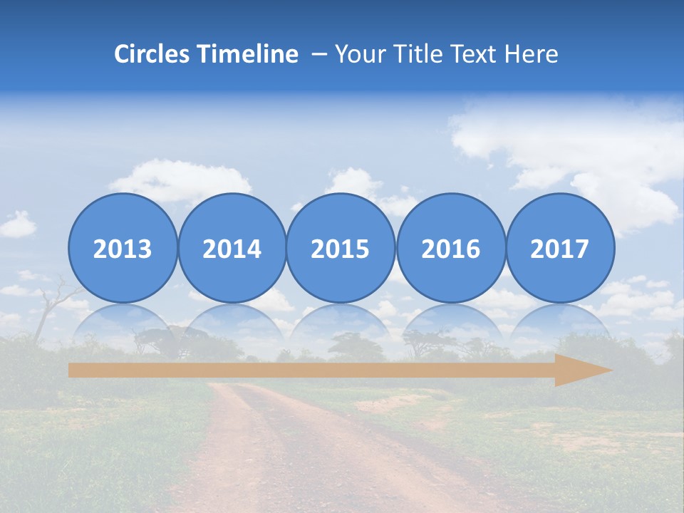 Red Dirt Road On Massai Mara, Kenya, Africa. PowerPoint Template