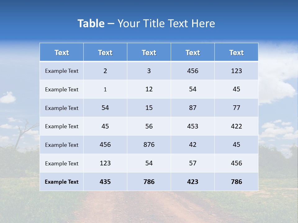 Red Dirt Road On Massai Mara, Kenya, Africa. PowerPoint Template