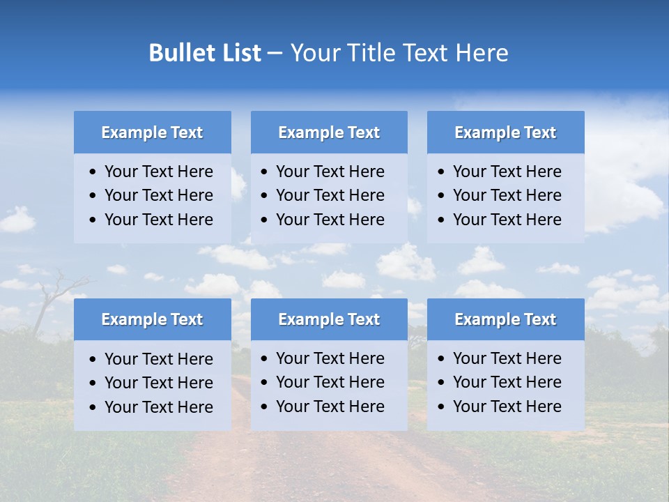 Red Dirt Road On Massai Mara, Kenya, Africa. PowerPoint Template