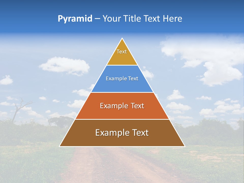 Red Dirt Road On Massai Mara, Kenya, Africa. PowerPoint Template