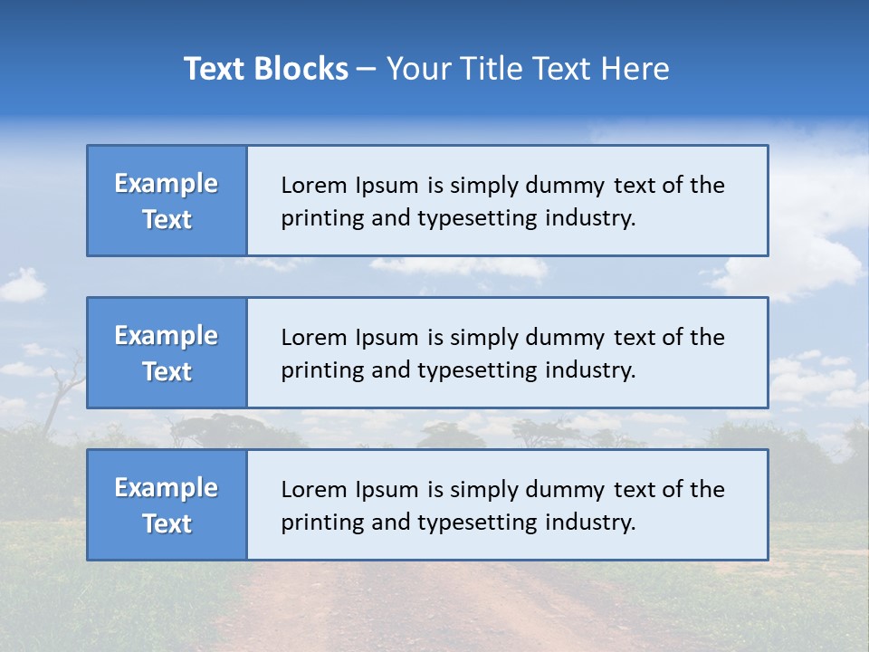 Red Dirt Road On Massai Mara, Kenya, Africa. PowerPoint Template
