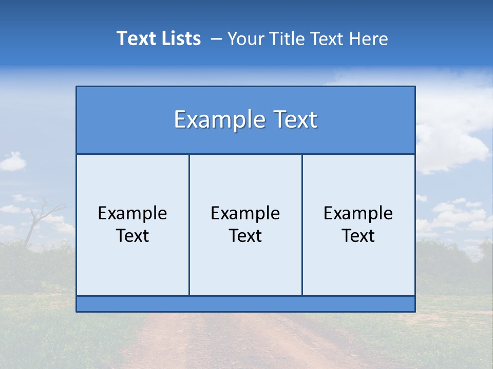 Red Dirt Road On Massai Mara, Kenya, Africa. PowerPoint Template