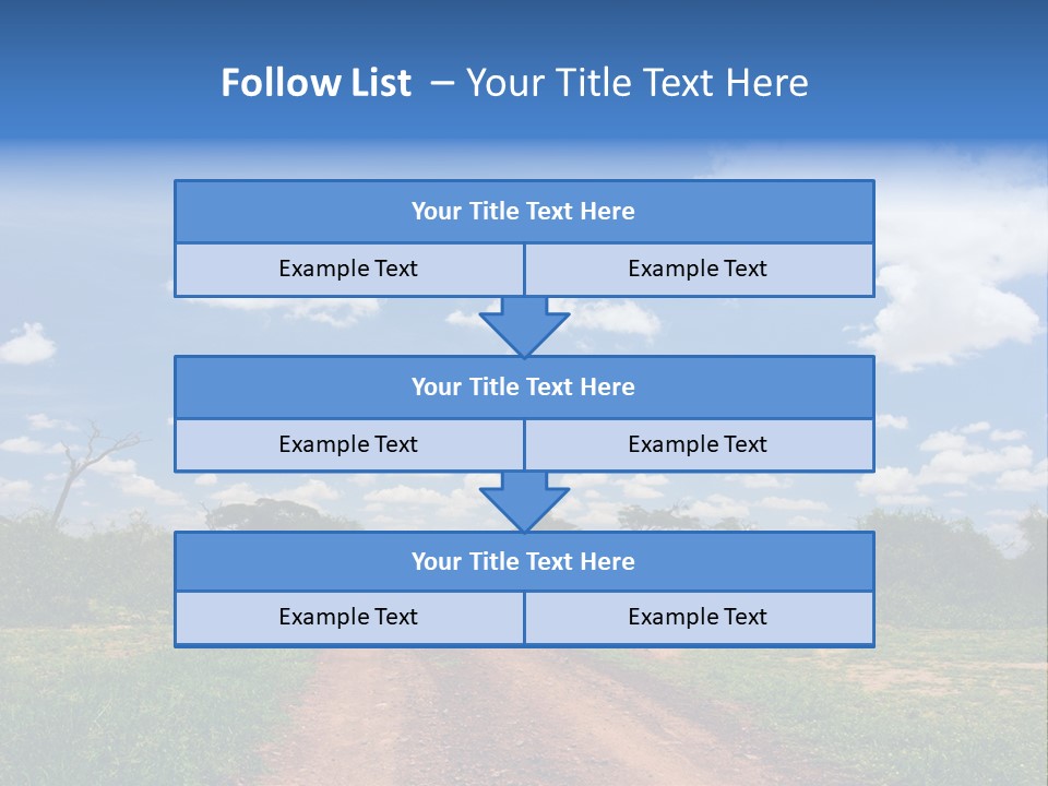 Red Dirt Road On Massai Mara, Kenya, Africa. PowerPoint Template