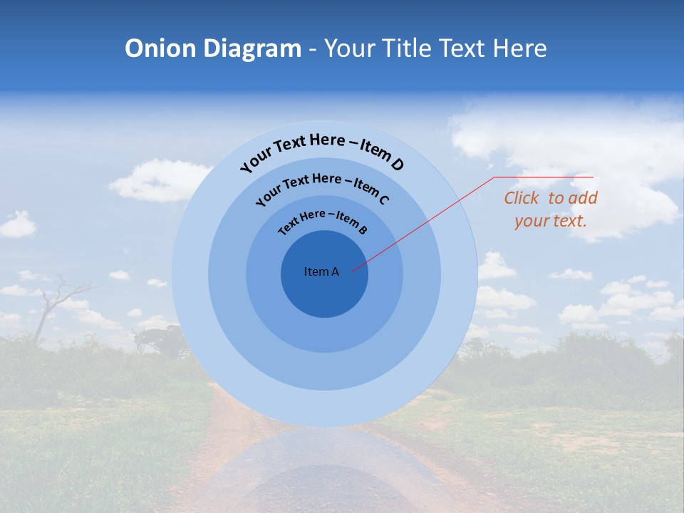 Red Dirt Road On Massai Mara, Kenya, Africa. PowerPoint Template