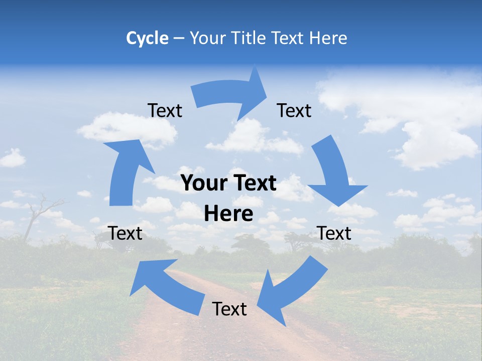 Red Dirt Road On Massai Mara, Kenya, Africa. PowerPoint Template