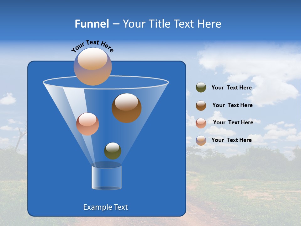 Red Dirt Road On Massai Mara, Kenya, Africa. PowerPoint Template