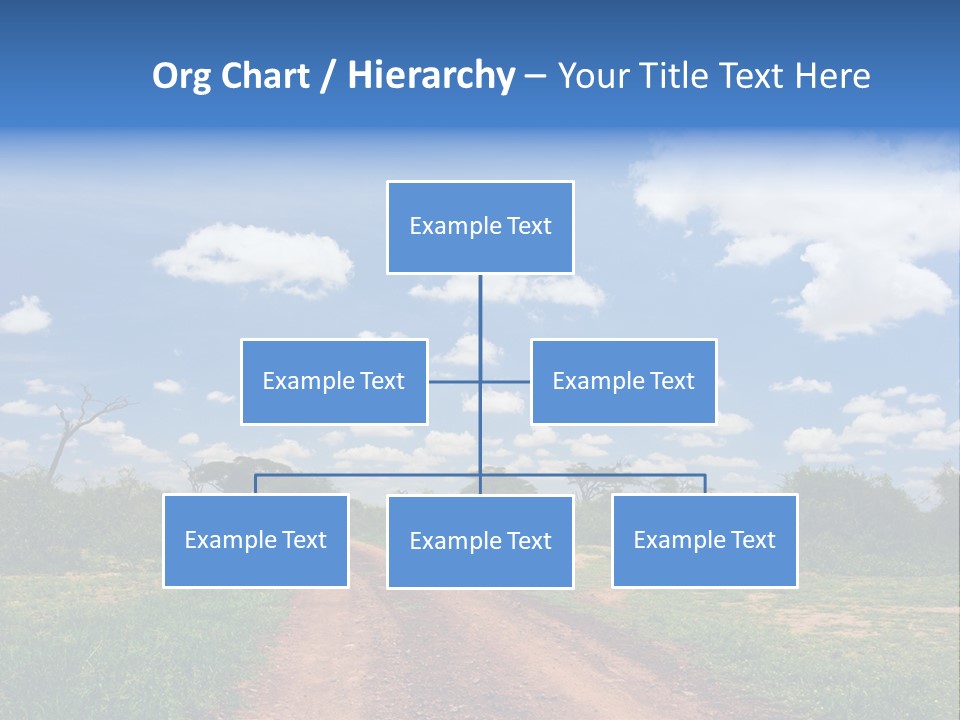 Red Dirt Road On Massai Mara, Kenya, Africa. PowerPoint Template