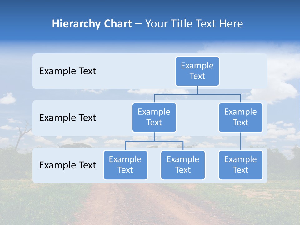 Red Dirt Road On Massai Mara, Kenya, Africa. PowerPoint Template