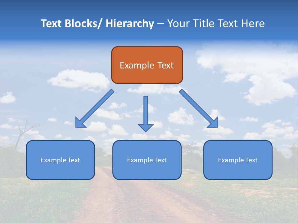 Red Dirt Road On Massai Mara, Kenya, Africa. PowerPoint Template