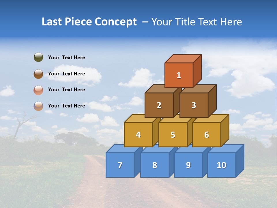 Red Dirt Road On Massai Mara, Kenya, Africa. PowerPoint Template