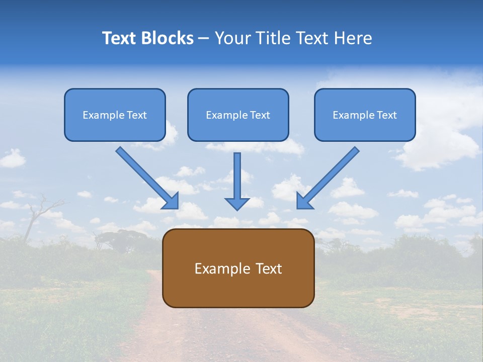 Red Dirt Road On Massai Mara, Kenya, Africa. PowerPoint Template