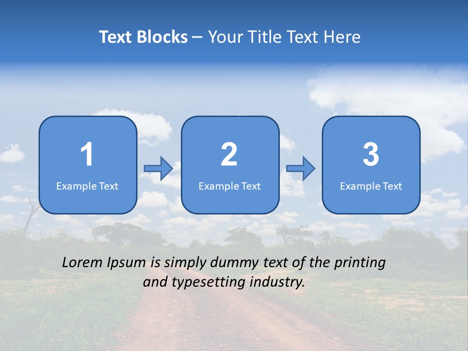 Red Dirt Road On Massai Mara, Kenya, Africa. PowerPoint Template