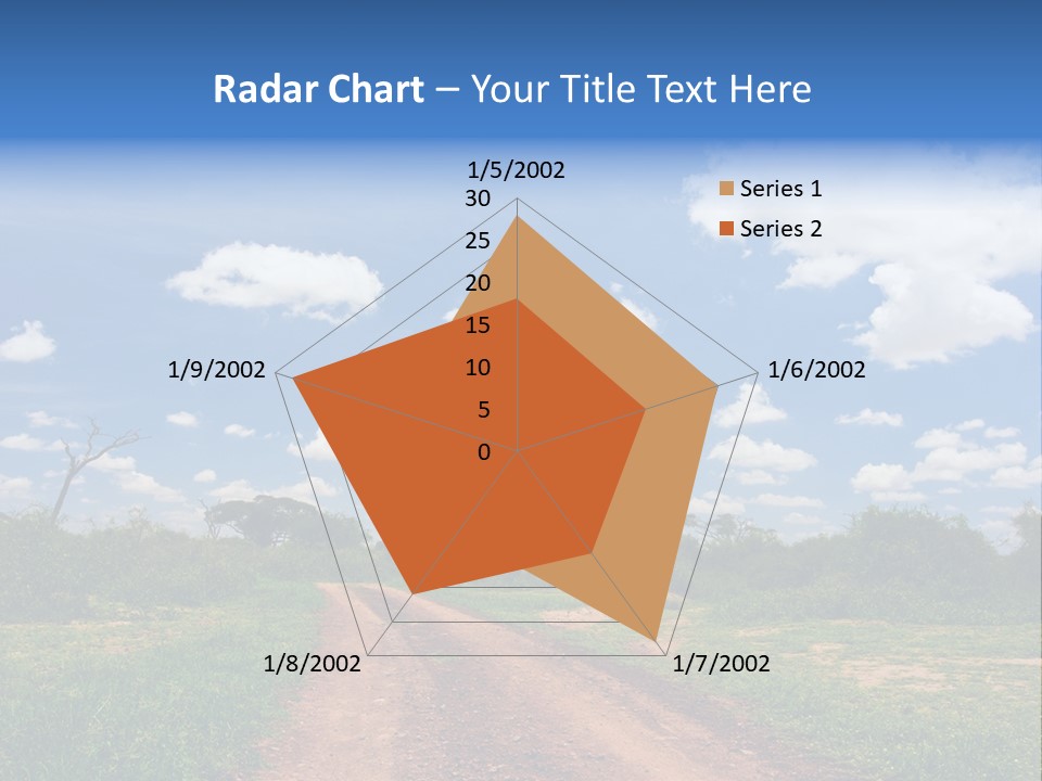 Red Dirt Road On Massai Mara, Kenya, Africa. PowerPoint Template