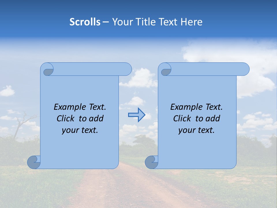 Red Dirt Road On Massai Mara, Kenya, Africa. PowerPoint Template