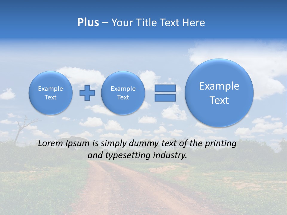 Red Dirt Road On Massai Mara, Kenya, Africa. PowerPoint Template