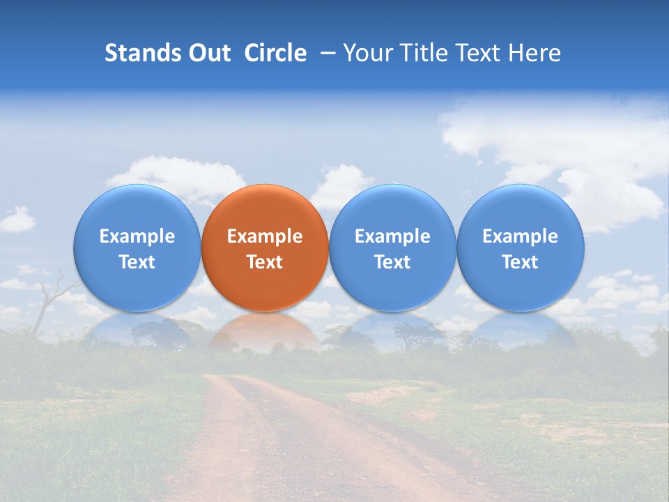 Red Dirt Road On Massai Mara, Kenya, Africa. PowerPoint Template